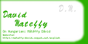 david mateffy business card